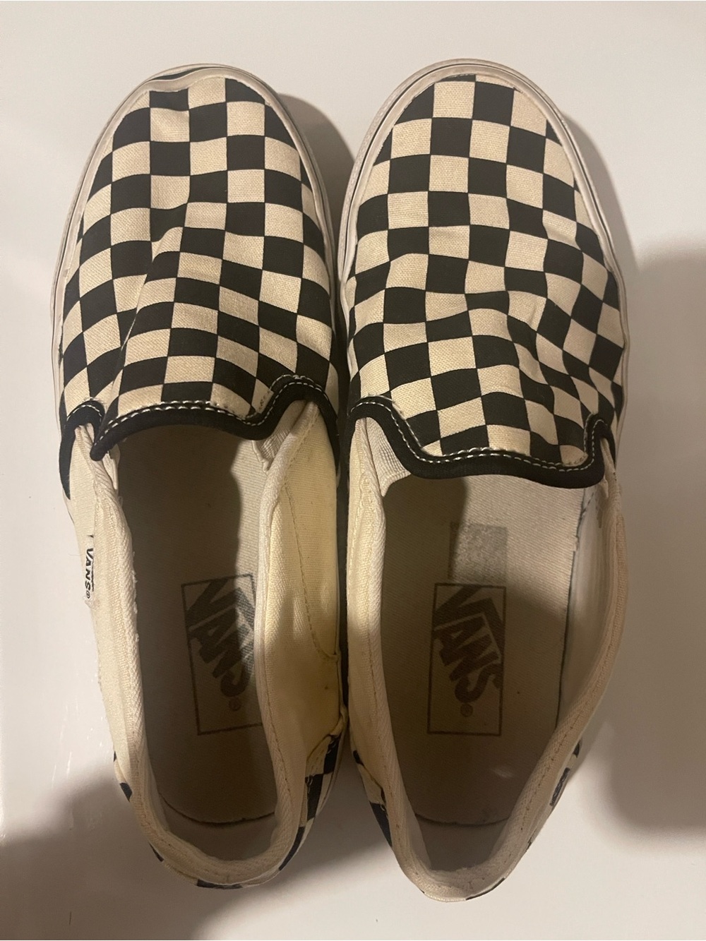 Vans Checkerboard Slip-On Loafers - Black & White